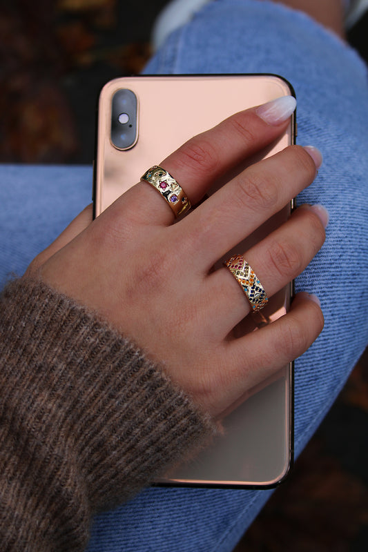 Chevron Rainbow Ring